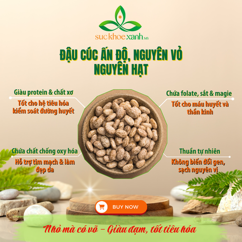 Đậu Cúc Ấn Độ 500g - Đậu nguyên hạt - Dinh dưỡng cao - Ăn chay, giảm cân, nấu món healthy - Set 2 Túi