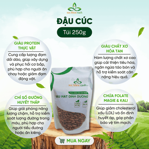 Combo 06- 1 Đậu lăng đỏ & 1 Đậu cúc & 1 Đậu đỏ tây nhập khẩu (mỗi túi 250g)