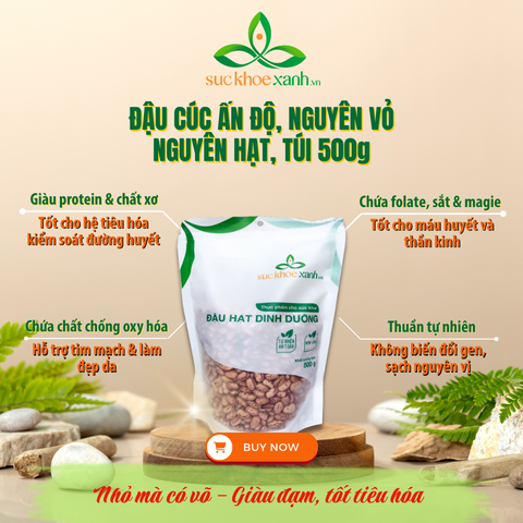 Đậu Cúc Ấn Độ 500g - Hạt đậu sạch tuyển chọn - Bổ sung chất xơ, protein - Dùng cho món chay, ăn kiêng