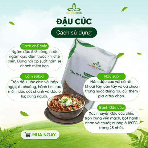 Đậu Cúc Ấn Độ 500g - Hạt đậu sạch tuyển chọn - Bổ sung chất xơ, protein - Dùng cho món chay, ăn kiêng