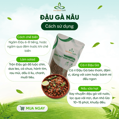 Sức Khỏe Xanh - Đậu Gà Nâu Ấn Độ 250g - Giàu dinh dưỡng - Hạt nguyên chất - Thực dưỡng, ăn kiêng, món chay