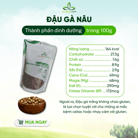 Đậu Gà Nâu Ấn Độ 500g - Hạt sạch, chất lượng cao - Giàu vitamin, khoáng chất - Món chay, giảm cân