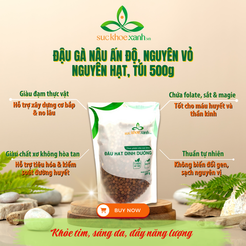 Đậu Gà Nâu Ấn Độ 500g - Hạt sạch, chất lượng cao - Giàu vitamin, khoáng chất - Món chay, giảm cân