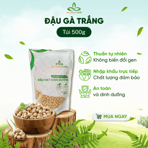 Đậu Gà Trắng Canada 500g- Hạt tuyển chọn - Dinh dưỡng cao - Ăn kiêng, nấu súp, món healthy