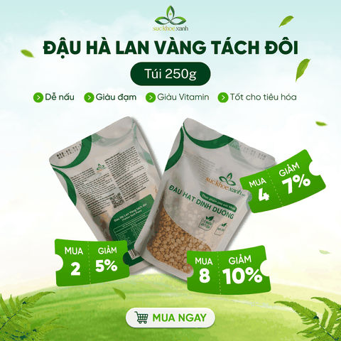 Đậu Hà Lan Vàng Tách Đôi Canada 250g - Hạt sạch, thuần tự nhiên - Nấu súp, ăn chay, giảm cân