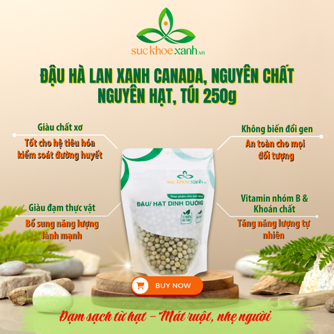 Sức Khỏe Xanh - Đậu Hà Lan Xanh Canada - Nguyên hạt - Nhập khẩu chính hãng - Giao sỉ lẻ toàn quốc