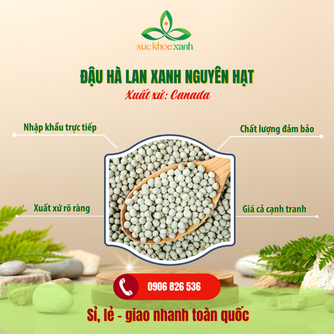 MUA 2 GIẢM 5% - Đậu hà lan xanh nguyên Hạt Canada Túi 500g - Set 2 Túi