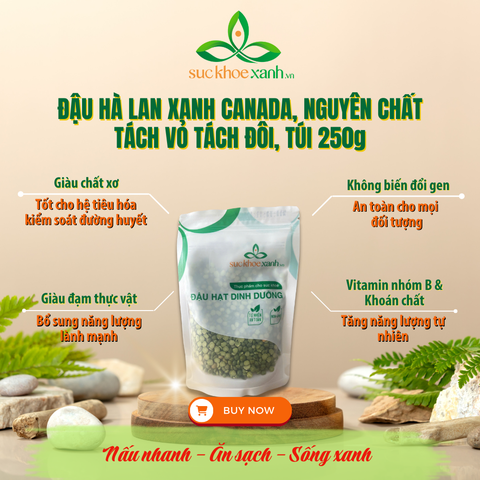 Đậu hà lan xanh tách đôi Canada Túi 250g
