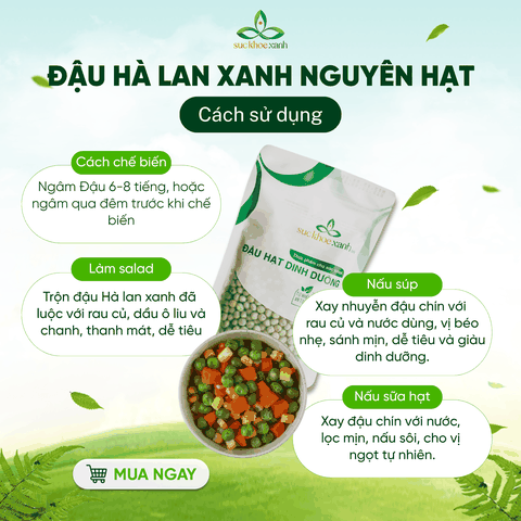 Đậu Hà Lan Xanh Canada - Nguyên hạt - Nhập khẩu chính hãng - Giao sỉ lẻ toàn quốc