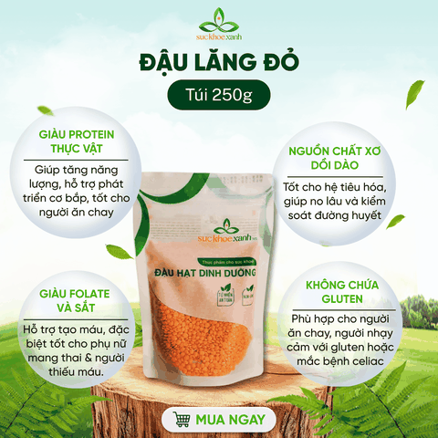 Combo 03- 1 Đậu Gà, 1 Đậu Lăng đỏ & 1 Đậu Hà lan xanh nguyên Hạt (mỗi túi 250g)