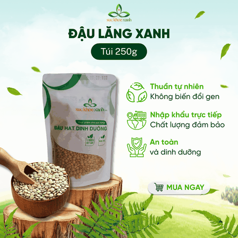 Đậu Lăng Xanh Canada 250g - Hạt sạch, thuần tự nhiên - Giàu đạm, chất xơ - Nấu súp, món chay