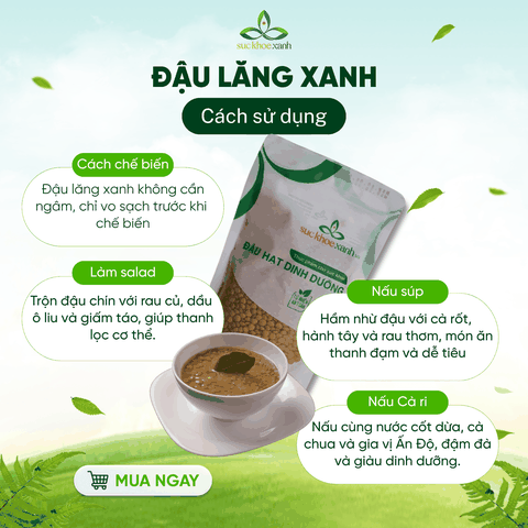 Đậu Lăng Xanh Canada 250g - Hạt sạch, thuần tự nhiên - Giàu đạm, chất xơ - Nấu súp, món chay