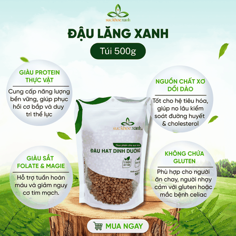 Combo 08- 1 Đậu gà & 1 Đậu Lăng xanh & 1 Đậu Hà lan xanh nguyên Hạt (mỗi túi 500g)
