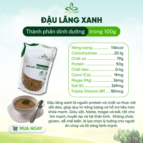 Combo 08- 1 Đậu gà & 1 Đậu Lăng xanh & 1 Đậu Hà lan xanh nguyên Hạt (mỗi túi 500g)
