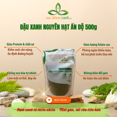 Đậu Xanh Túi 500g, nhập khẩu từ Ấn Độ