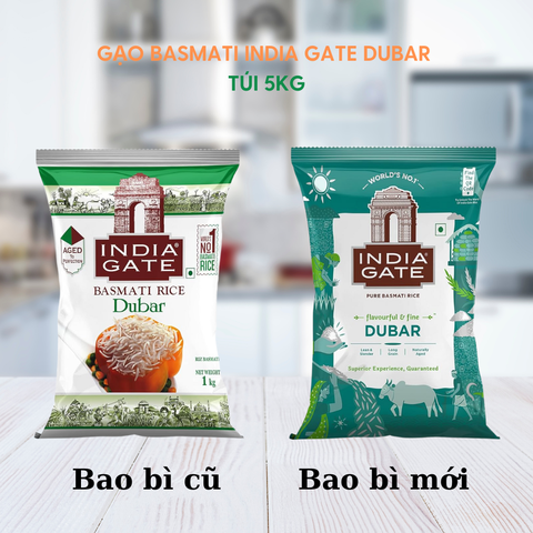 Gạo India Gate Dubar Basmati Túi 5kg