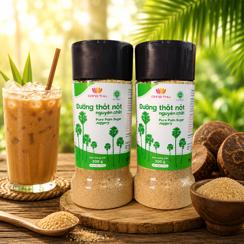 Đường Thốt Nốt Nguyên Chất Anh Đăng, Hủ 300g, 100% từ Hoa cây Thốt Nốt, không chất bảo quản