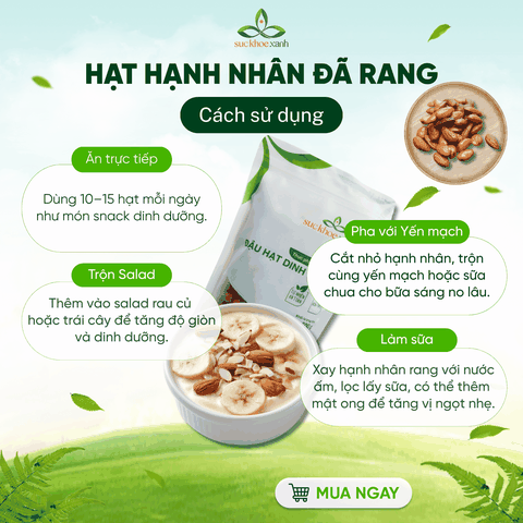 Hạt Hạnh nhân ăn liền - Nhập khẩu từ Mỹ - Bổ sung dinh dưỡng - Ăn ngay tiện lợi - Sỉ lẻ giá tốt - Giao nhanh toàn quốc