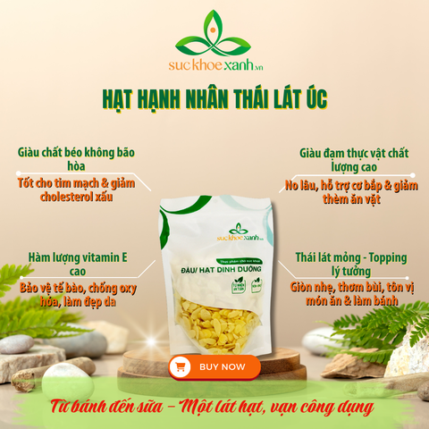 Hạnh Nhân Lát Tự Nhiên 250g – Ăn Chay -Làm Đẹp Da -Bổ Sung Dinh Dưỡng Cao Cấp -Topping -Làm bánh