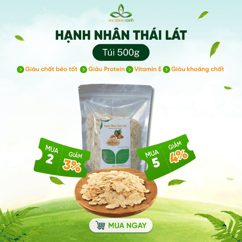 Hạnh Nhân Lát Tự Nhiên 500g – Ăn Chay -Làm Đẹp Da -Bổ Sung Dinh Dưỡng Cao Cấp -Topping -Làm bánh