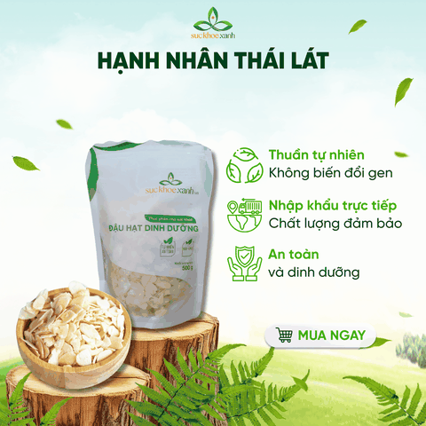 Hạnh Nhân Lát Tự Nhiên 500g – Ăn Chay -Làm Đẹp Da -Bổ Sung Dinh Dưỡng Cao Cấp -Topping -Làm bánh