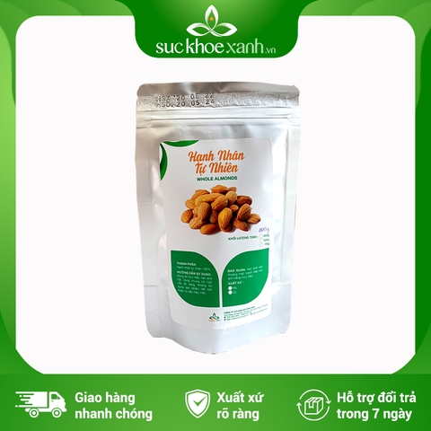 Hạt hạnh nhân tự nhiên (chưa rang) nhập khẩu từ Úc, Túi 100g