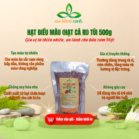 Hạt điều màu (Hạt cà ri) – Gia vị tạo màu thực phẩm tự nhiên – Không phẩm màu – Tăng hương vị & sắc vàng hấp dẫn - Giàu chất chống oxy hóa