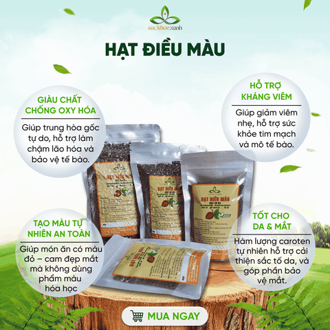 Hạt điều màu – Gia vị tạo màu thực phẩm, 100% tự nhiên, không phẩm màu