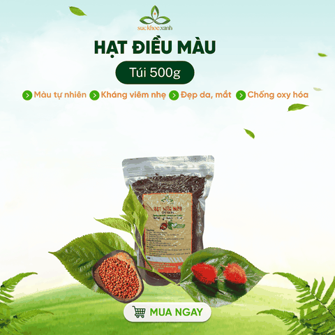 Hạt điều màu – Gia vị tạo màu thực phẩm, 100% tự nhiên, không phẩm màu