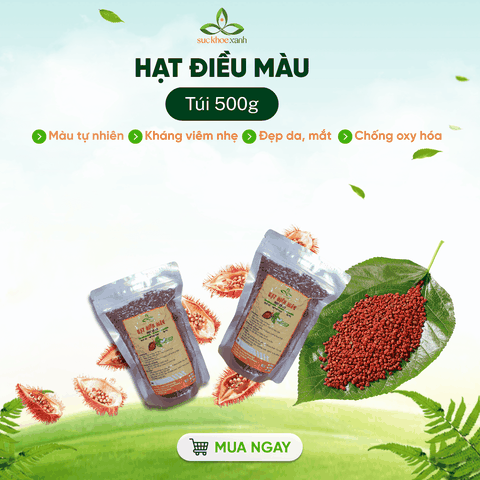 Hạt điều màu – Gia vị tạo màu thực phẩm, 100% tự nhiên, không phẩm màu