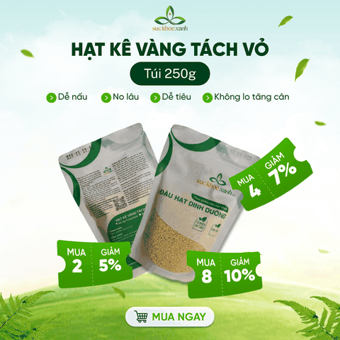 Kê Nếp Vàng Tách Vỏ Trung Quốc 250g – Hạt Nguyên Liệu Nấu Cháo, Làm Bột Ngũ Cốc, Ăn Kiêng Healthy