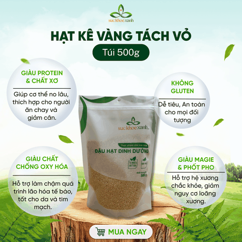 Kê Tẻ Vàng Tách Vỏ Nga 500g – Hạt Nguyên Liệu Nấu Cháo, Làm Bột Ngũ Cốc, Ăn Kiêng Healthy