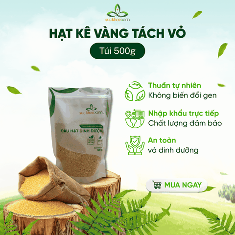 Kê Nếp Vàng Tách Vỏ Trung Quốc 500g – Hạt Nguyên Liệu Nấu Cháo, Làm Bột Ngũ Cốc, Ăn Kiêng Healthy