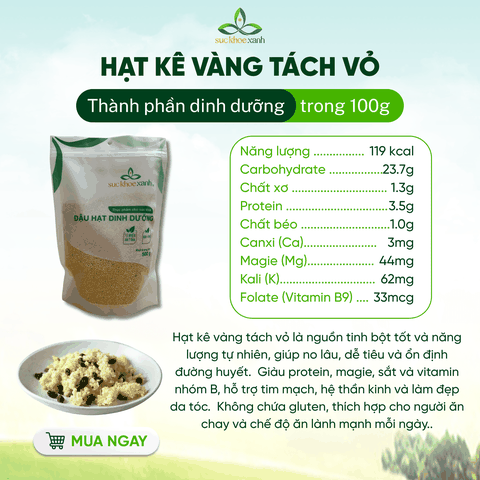 Kê Tẻ Vàng Tách Vỏ Nga 500g – Hạt Nguyên Liệu Nấu Cháo, Làm Bột Ngũ Cốc, Ăn Kiêng Healthy