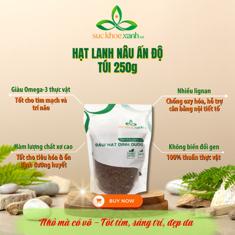 Hạt Lanh nâu nhập khẩu từ Ấn Độ, Túi 250g