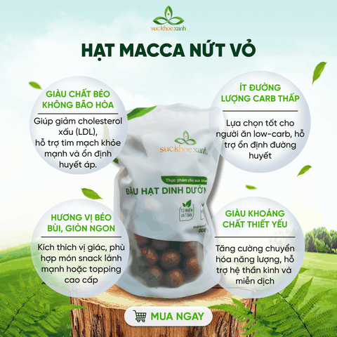 Hạt Macca nứt vỏ nhập khẩu từ Úc, Túi 500g