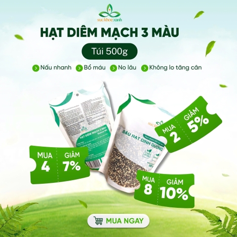 Hạt Quinoa 3 màu nhập khẩu từ Peru, Túi 500g