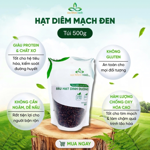 Hạt Quinoa đen nhập khẩu từ PERU, Túi 500g