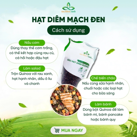 Hạt Quinoa đen nhập khẩu từ PERU, Túi 500g