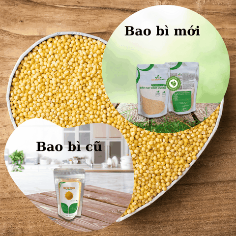 Hạt Kê vàng tách vỏ nhập khẩu từ Trung Quốc (Kê nếp), Túi 250g