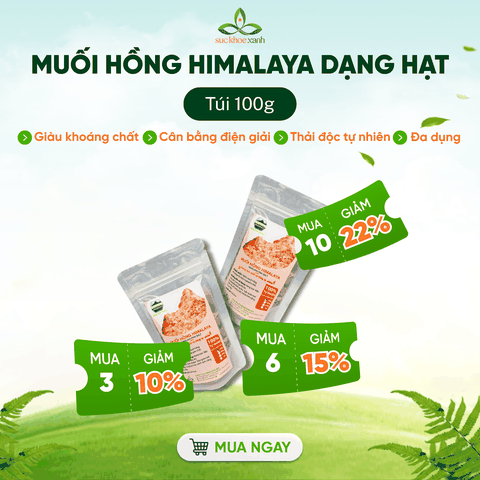 Muối Hồng Himalaya Dạng Hạt 100g – Tinh Thể Tự Nhiên – Nấu Ăn, Ngâm Chân, Thanh Lọc Cơ Thể