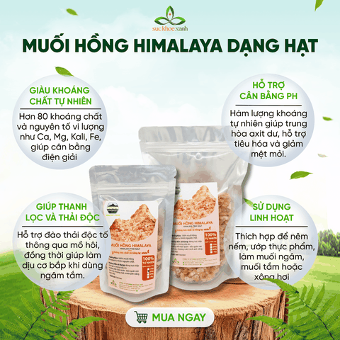 Muối Hồng Himalaya Dạng Hạt 200g – Tinh Thể Tự Nhiên – Nấu Ăn, Ngâm Chân, Thanh Lọc Cơ Thể