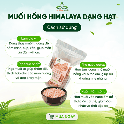 Muối Hồng Himalaya Dạng Hạt 100g – Tinh Thể Tự Nhiên – Nấu Ăn, Ngâm Chân, Thanh Lọc Cơ Thể