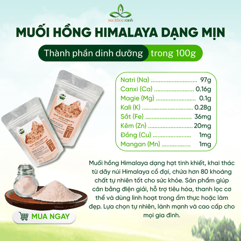 Muối Hồng Himalaya Dạng Mịn 200g – Khoáng Chất Tự Nhiên – Nấu Ăn, Chăm Sóc Da