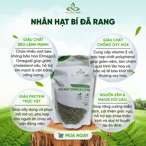 Nhân Hạt Bí Ăn liền Trung Quốc 500g – Hạt Ăn Vặt Thực Dưỡng -Ăn Kiêng Eat Clean -Hỗ Trợ Giấc Ngủ