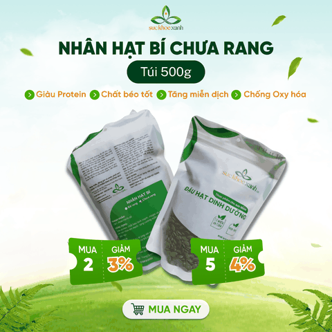 Nhân Hạt Bí Xanh Sống 500g – Bổ Sung Vitamin E, Protein, Thực Dưỡng Eat Clean