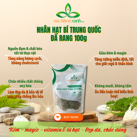Nhân Hạt Bí đã rang nhập khẩu từ Trung Quốc, Túi 100g