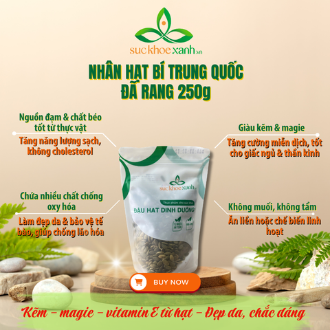 Nhân Hạt Bí đã rang nhập khẩu từ Trung Quốc, Túi 250g