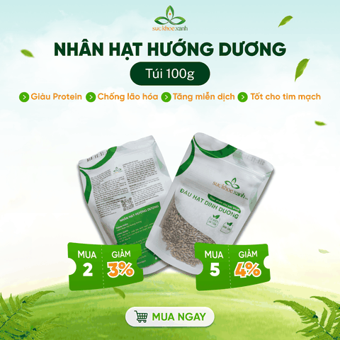 Nhân Hạt Hướng Dương Trung Quốc 100g – Hạt Dinh Dưỡng Giàu Vitamin E, Ăn Vặt Healthy