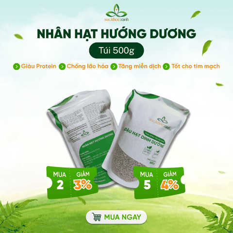 Hạt Hướng Dương Bóc Vỏ Trung Quốc 500g – Ăn Vặt Dinh Dưỡng, Ăn Chay, Làm Đẹp Da, Bổ Sung Khoáng Chất